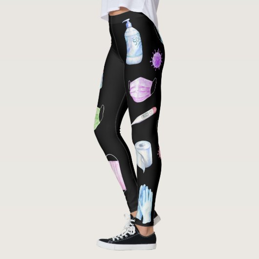 Quarantine Covid 2020 Gezichtsmasker Sanitizer Pat Leggings (Links)