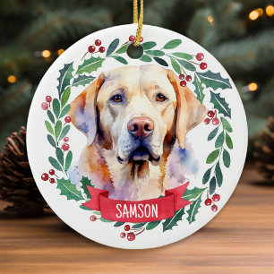 Quarantine Covid Kerstmis Masker Santa Dog Keramisch Ornament