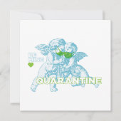 Quarantine Cupid Valentijn Square Card. Wees de mi Feestdagenkaart (Voorkant)
