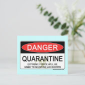 Quarantine Danger Sign Briefkaart (Staand voorkant)