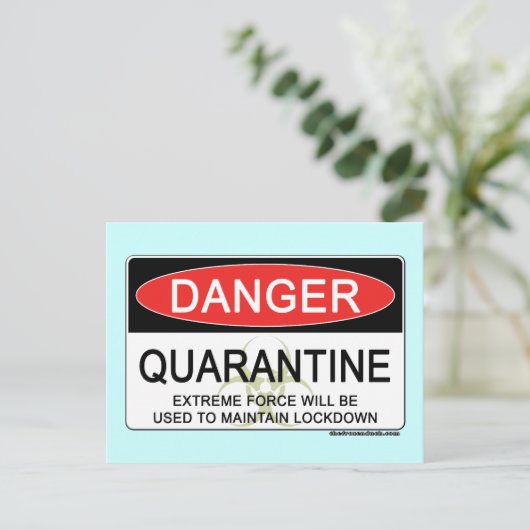 Quarantine Danger Sign Briefkaart (Staand voorkant)