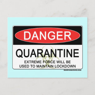 Quarantine Danger Sign Briefkaart