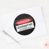 Quarantine Danger Sign Ronde Sticker (Envelop)