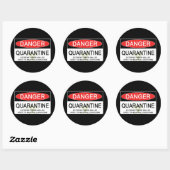 Quarantine Danger Sign Ronde Sticker (Vel)