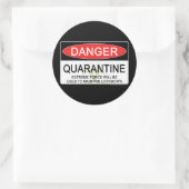Quarantine Danger Sign Ronde Sticker (Tas)