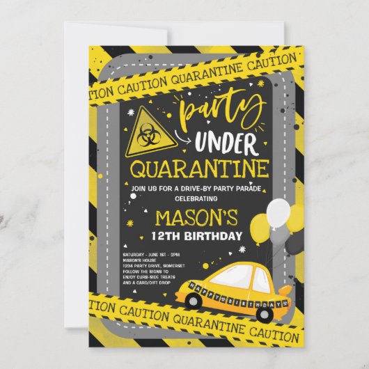 Quarantine Drive-By Birthday Party Parade Kaart (Voorkant)