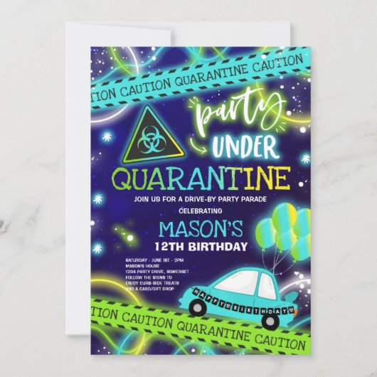 Quarantine Drive-By Verjaardagsparade Kaart (Voorkant)