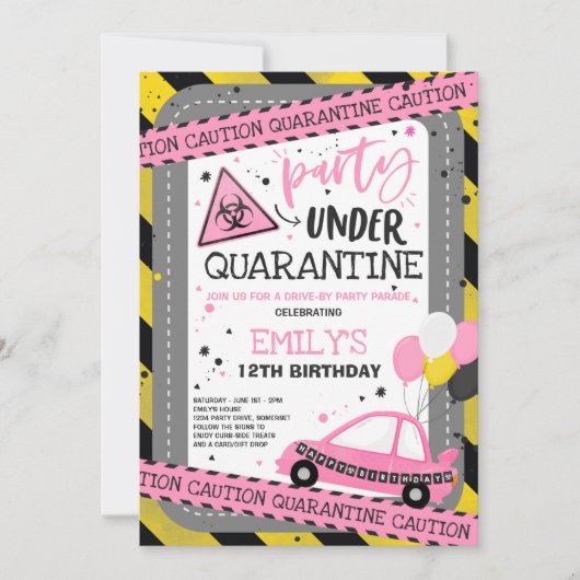 Quarantine Drive-By Verjaardagsparade Kaart (Voorkant)