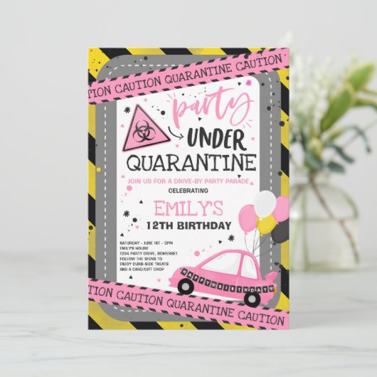 Quarantine Drive-By Verjaardagsparade Kaart (Staand voorkant)