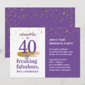 Quarantine Drive Thru 40 en Fabulous Birthday Kaart (Voorkant / Achterkant)