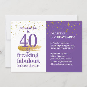 Quarantine Drive Thru 40 en Fabulous Birthday Kaart