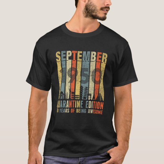 Quarantine Edition, september 1950, 70th Birthday  T-shirt (Voorkant)