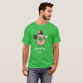 Quarantine Elf Grappige Kerst Misvormde Donut T-shirt (Voorkant volledig)
