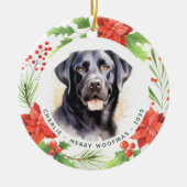 Quarantine Face Mask Santa Dog 2020 Pandemic Keramisch Ornament (Voorkant)