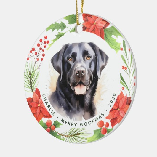 Quarantine Face Mask Santa Dog 2020 Pandemic Keramisch Ornament (Links)