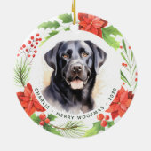 Quarantine Face Mask Santa Dog 2020 Pandemic Keramisch Ornament (Achterkant)