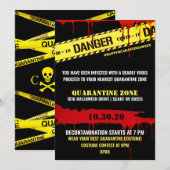 Quarantine Halloween Party Kaart (Voorkant / Achterkant)