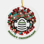 Quarantine kerstboom 2020 Lit Covid Pathogen Keramisch Ornament (Voorkant)