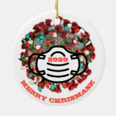 Quarantine kerstboom 2020 Lit Covid Pathogen Keramisch Ornament (Achterkant)