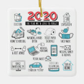 Quarantine kerstfeest 2020 herdenkingsjaar keramisch ornament (Voorkant)