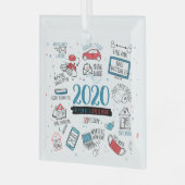 Quarantine kerstherdenking 2020 Pandemisch Glas Ornament (Voorkant links)