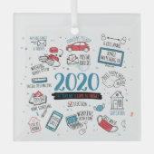 Quarantine kerstherdenking 2020 Pandemisch Glas Ornament (Voorkant)