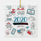 Quarantine Kerstmis 2020 herdenking Keramisch Ornament (Achterkant)