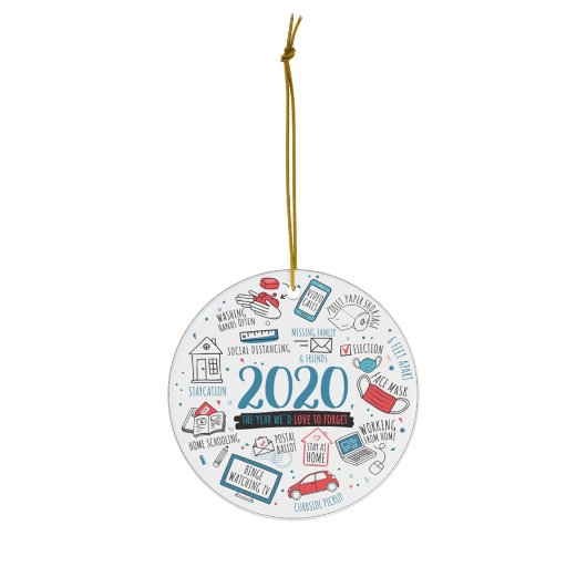 Quarantine Kerstmis 2020 herdenking Keramisch Ornament