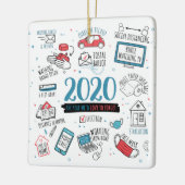 Quarantine Kerstmis 2020 herdenking Keramisch Ornament (Links)