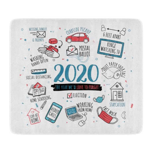 Quarantine Kerstmis 2020 herdenking Snijplank (Voorkant)