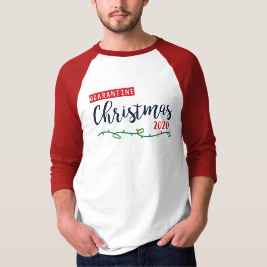 Quarantine Kerstmis 2020 Raglan Shirt (Voorkant)