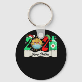 Quarantine Kerstmis 2021 Gift Social Distancing Sleutelhanger