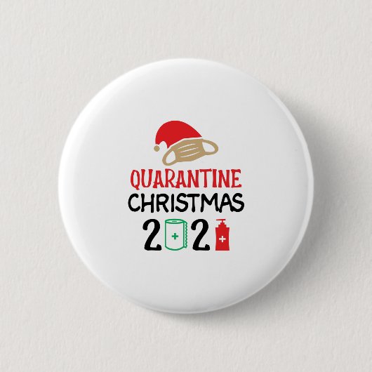 Quarantine Kerstmis 2021-kerstmis-Funny Ronde Button 5,7 Cm (Voorkant)