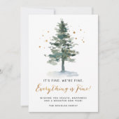 Quarantine Kerstmis Alles is prima Funny Feestdagenkaart (Voorkant)