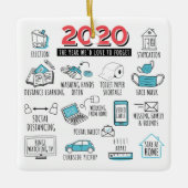 Quarantine kerstmis COVID 2020 herdenking Keramisch Ornament (Voorkant)