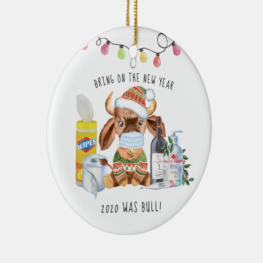 Quarantine Kerstmis | Funny 2020 Herdenking Keramisch Ornament (Rechts)