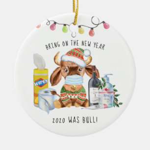 Quarantine Kerstmis   Funny 2020 Herdenking Keramisch Ornament