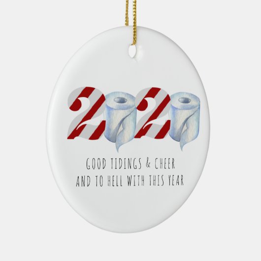 Quarantine Kerstmis | Funny 2020 Herdenking Keramisch Ornament (Rechts)