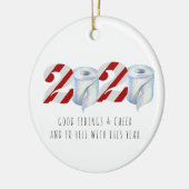 Quarantine Kerstmis | Funny 2020 Herdenking Keramisch Ornament (Links)
