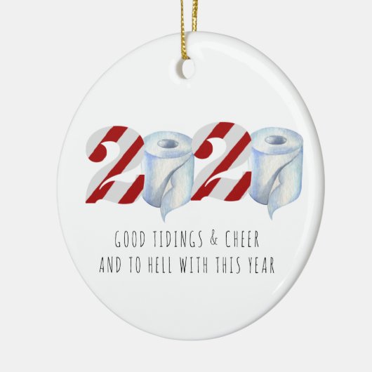 Quarantine Kerstmis | Funny 2020 Herdenking Keramisch Ornament (Links)