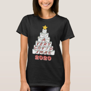 Quarantine kerstmis Funny COVID Toilet Paper Tree T-shirt