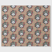 Quarantine Kerstmis met Covid Pathogen Kraft Cadeaupapier (Vlak)