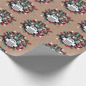 Quarantine Kerstmis met Covid Pathogen Kraft Cadeaupapier (Hoek)