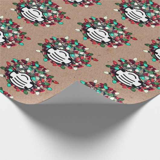 Quarantine Kerstmis met Covid Pathogen Kraft Cadeaupapier (Hoek)