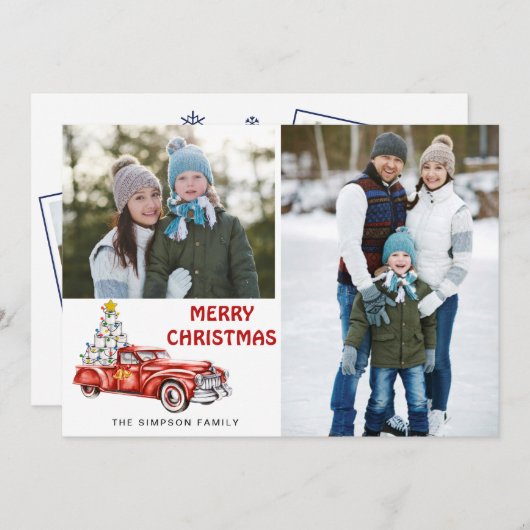 Quarantine Merry Kerstmis 4 PHOTO Greep Feestdagenkaart (Voorkant / Achterkant)