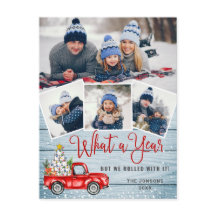 Quarantine Merry Kerstmis Rustic 4 PHOTO Greeting