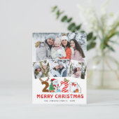 Quarantine Merry Kerstmis Rustic 4 PHOTO Greeting Feestdagenkaart (Staand voorkant)