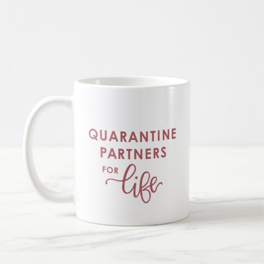 Quarantine Partners voor Life Coronavirus (roze) Koffiemok (Links)