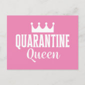 Quarantine Queen 2020 Pink Girly Virus Briefkaart (Voorkant)