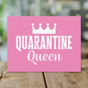 Quarantine Queen 2020 Pink Girly Virus Briefkaart